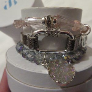 Druzy Dreamsicle Triple Bracelet Set by Bomb Party #4244